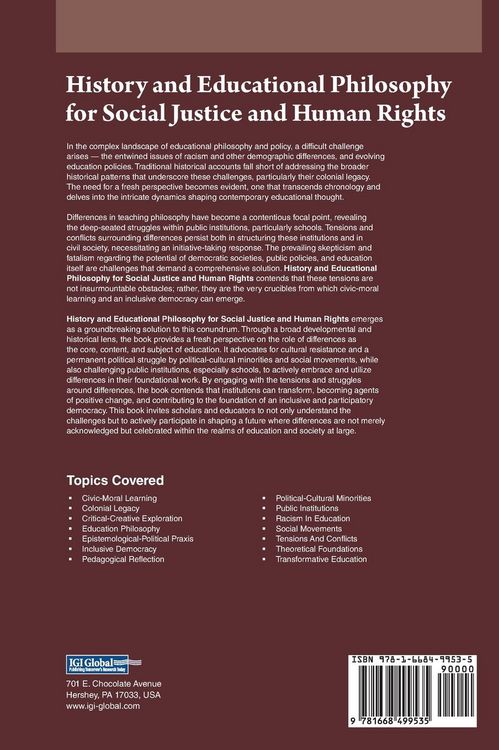 Produktbild: History and Educational Philosophy for Social Justice and Human Rights