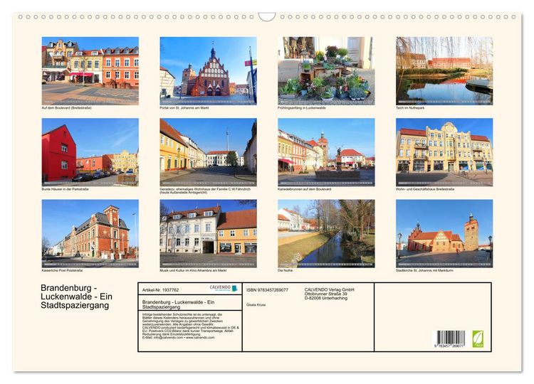 Produktbild: Brandenburg - Luckenwalde - Ein Stadtspaziergang (Wandkalender 2026 DIN A2 quer), CALVENDO Monatskalender