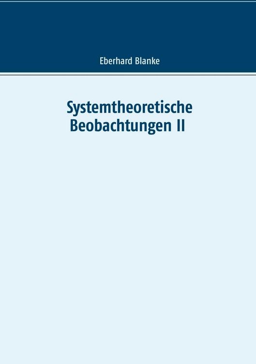 Produktbild: Systemtheoretische Beobachtungen II