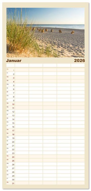 Produktbild: Familienplaner 2026 - Traumk&uuml;sten: Eine Maritime Reise um die Welt mit 5 Spalten (Wandkalender, 21 x 45 cm) CALVENDO
