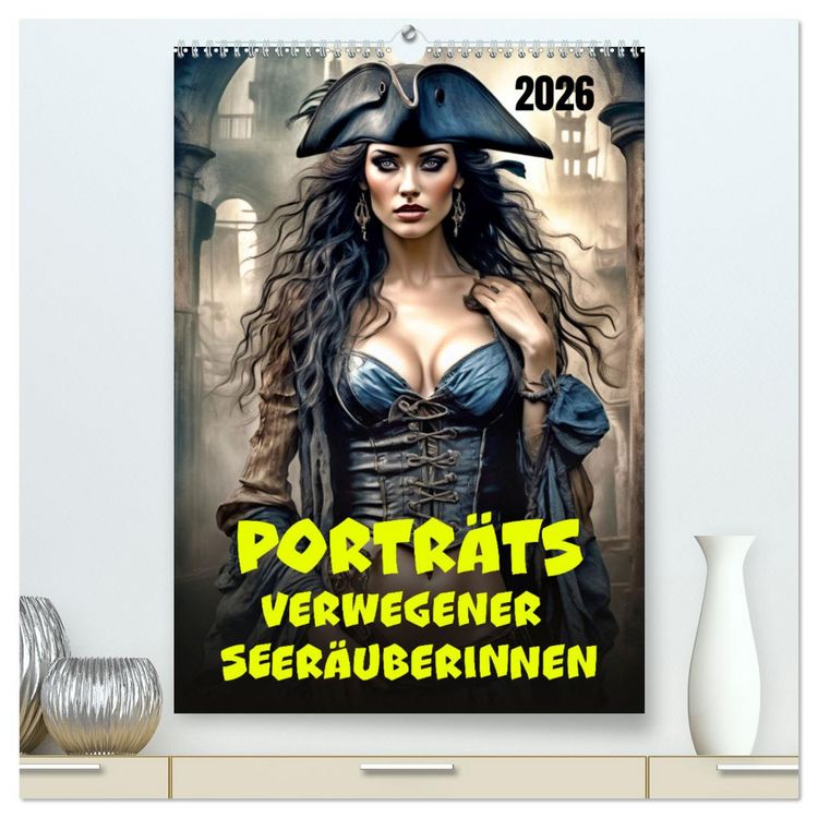 Produktbild: Portr&auml;ts verwegener Seer&auml;uberinnen (hochwertiger Premium Wandkalender 2026 DIN A2 hoch), Kunstdruck in Hochglanz