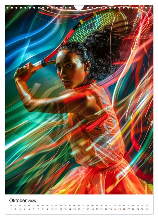 Produktbild: Tennis kreativ (Wandkalender 2026 DIN A3 hoch), CALVENDO Monatskalender