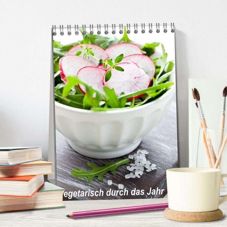 Produktbild: Vegetarisch durch das Jahr / Planer (Tischkalender 2026 DIN A5 hoch), CALVENDO Monatskalender
