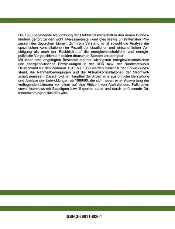 Produktbild: Stromwirtschaft und deutsche Einheit