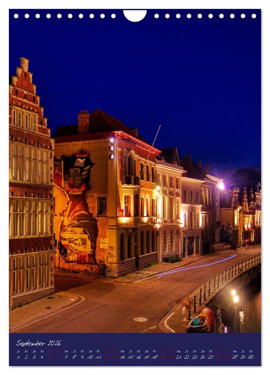 Produktbild: D&auml;mmerung in Gent und Br&uuml;gge (Wandkalender 2026 DIN A4 hoch), CALVENDO Monatskalender