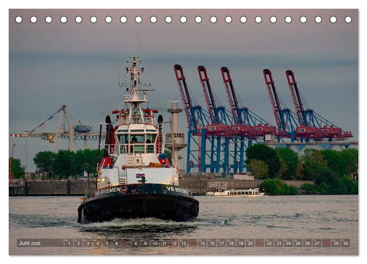 Produktbild: Hamburg Hafen (Tischkalender 2026 DIN A5 quer), CALVENDO Monatskalender
