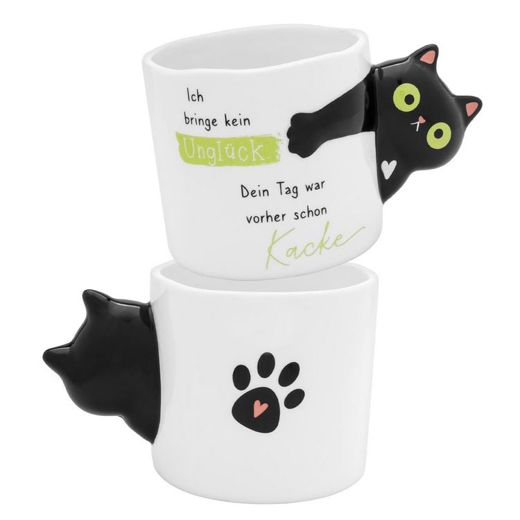Produktbild: Fig&uuml;rliche Tasse Katze "Ich bringe kein Ungl&uuml;ck..."