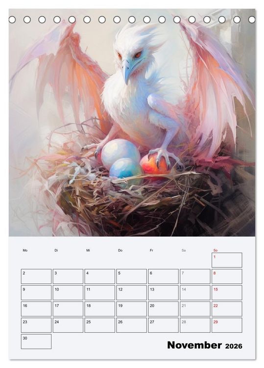 Produktbild: Drachenland. Gef&uuml;rchtete Fabelwesen im Gotik-Stil (Tischkalender 2026 DIN A5 hoch), CALVENDO Monatskalender
