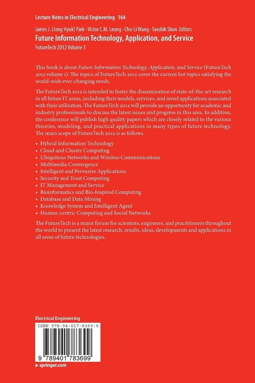 Produktbild: Future Information Technology, Application, and Service