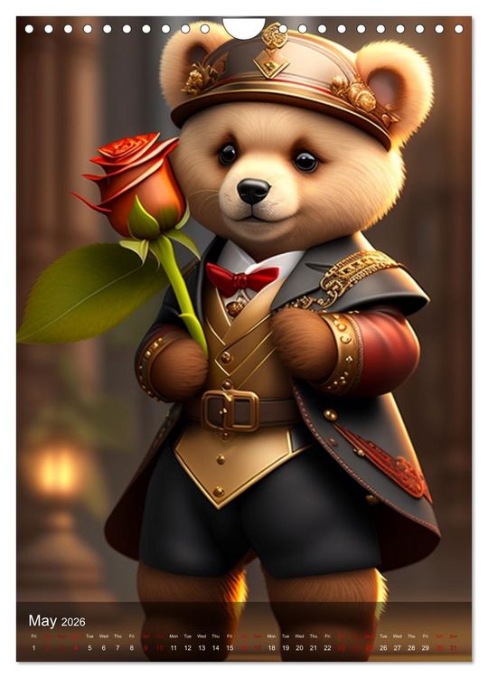 Produktbild: Cuddly Teddy Illustrations (Wall Calendar 2026 DIN A4 portrait), CALVENDO 12 Month Wall Calendar