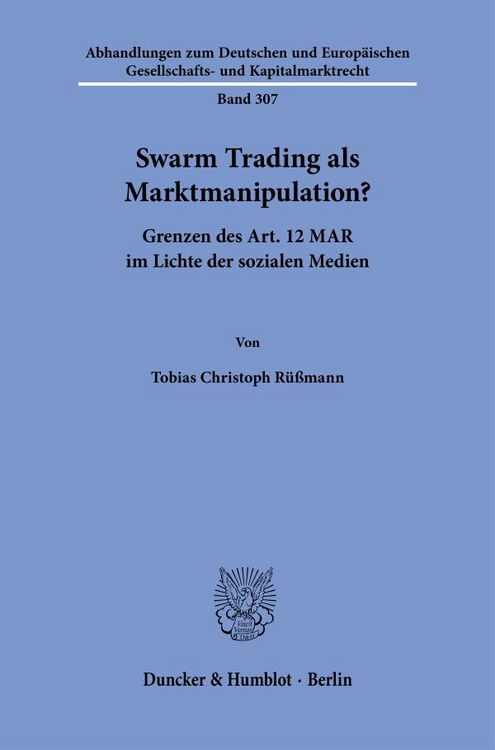 Produktbild: Swarm Trading als Marktmanipulation?