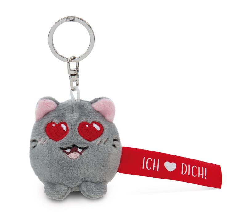 Produktbild: Schl&uuml;sselanh&auml;nger Katze Ich Herz dich! rot 5cm