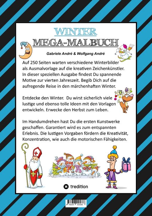 Produktbild: Mega Malbuch - M&auml;rchenhafte Wintermotive - Lustige Ausmalvorlagen - Winterlandschaft - Sport - Tiere - H&auml;user