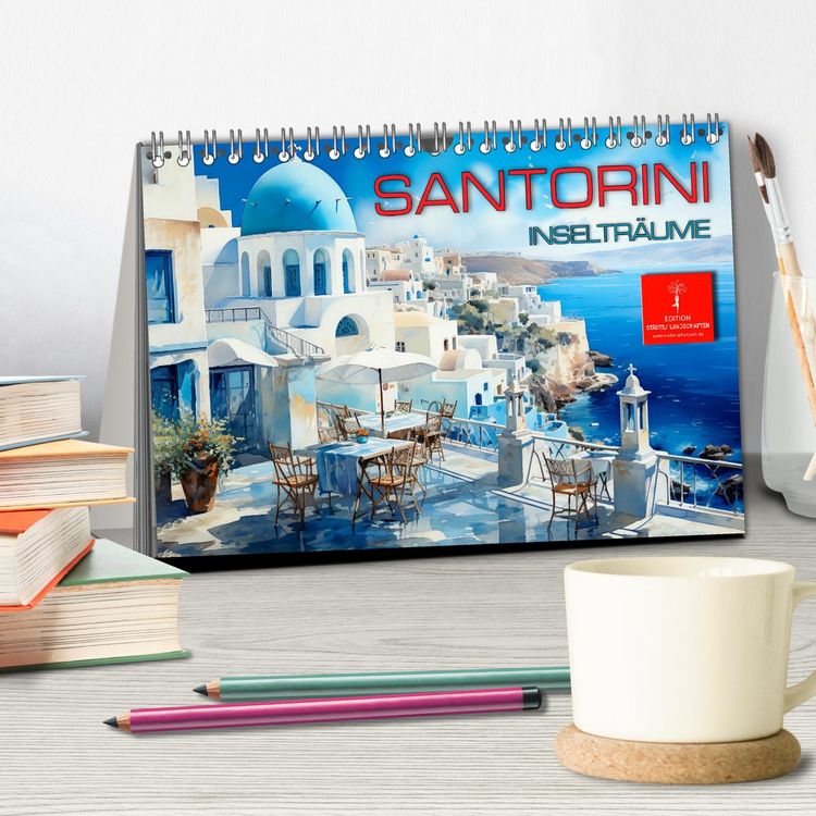 Produktbild: Santorini Inseltr&auml;ume (Tischkalender 2026 DIN A5 quer), CALVENDO Monatskalender