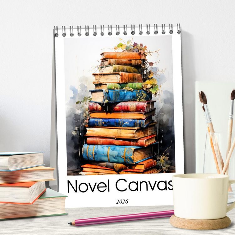 Produktbild: Novel Canvas (Desk Calendar 2026 DIN A5 portrait), CALVENDO 12 Month DeskCalendar