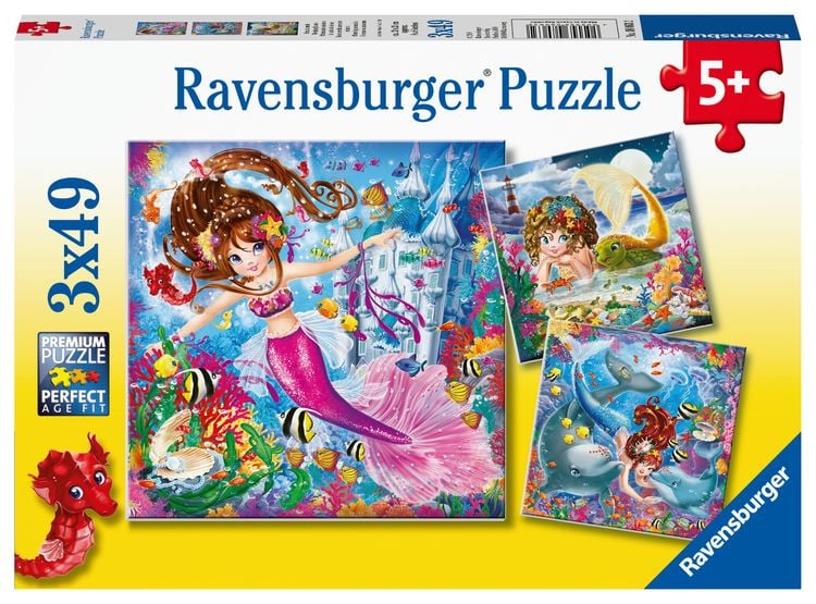 Produktbild: Kinderpuzzle 3x49 Teile - Bezaubernde Meerjungfrauen