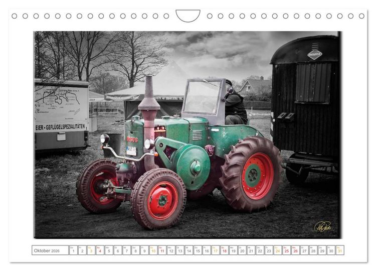 Produktbild: Oldtimer - nostalgische Traktoren und Lastwagen (Wandkalender 2026 DIN A4 quer), CALVENDO Monatskalender