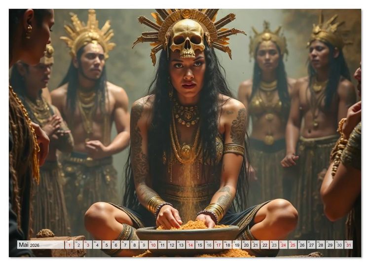 Produktbild: Aztekische Mythologie - G&ouml;tter, Helden und Monster (Tischkalender 2026 DIN A5 quer), CALVENDO Monatskalender