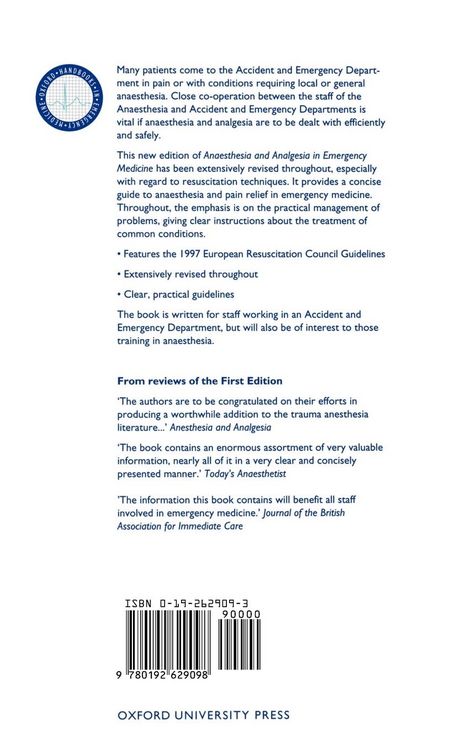 Produktbild: Anaesthesia and Analgesia in Emergency Medicine