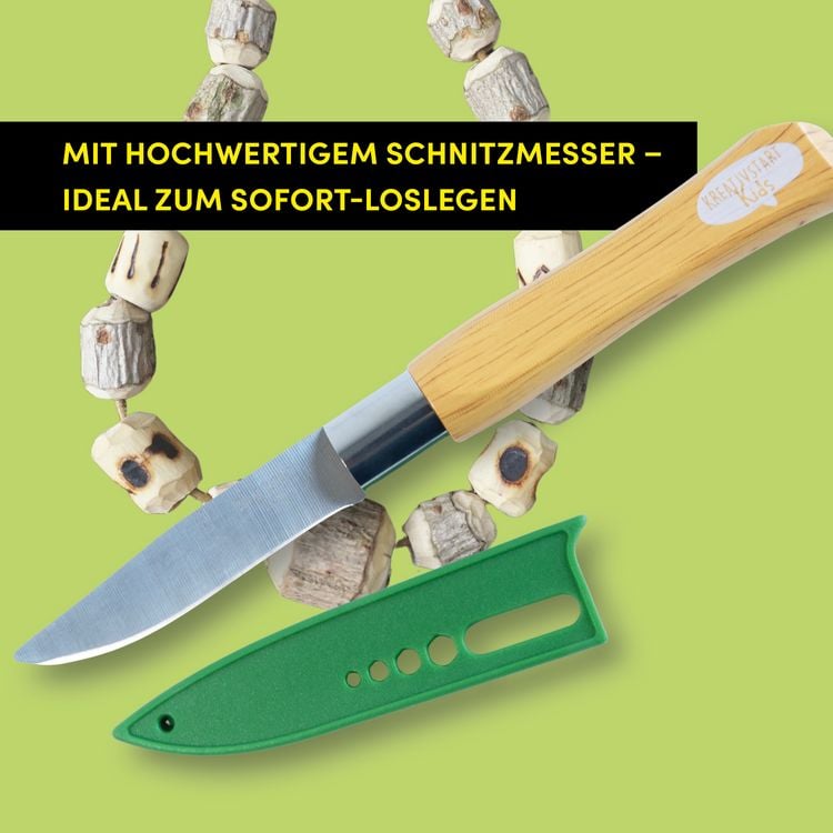 Produktbild: Kreativstart Kids Schnitzen. Anleitungsbuch und Material