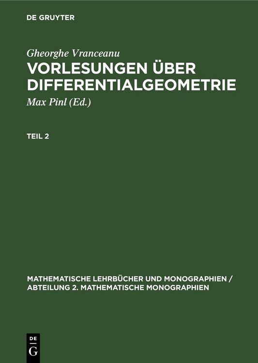 Produktbild: Vorlesungen &uuml;ber Differentialgeometrie. Teil 2
