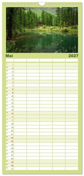 Produktbild: Familienplaner 2027 - Natur im Aostatal mit 5 Spalten (Wandkalender, 21 x 45 cm) CALVENDO