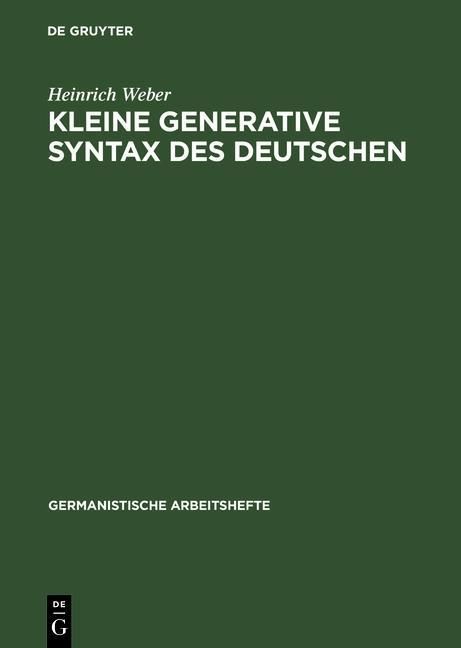 Produktbild: Kleine generative Syntax des Deutschen