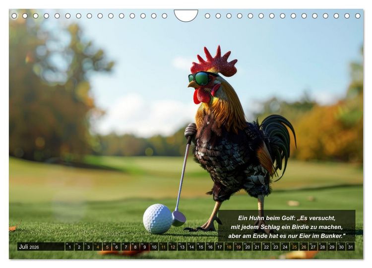 Produktbild: Der tierisch lustige Golfkalender (Wandkalender 2026 DIN A4 quer), CALVENDO Monatskalender