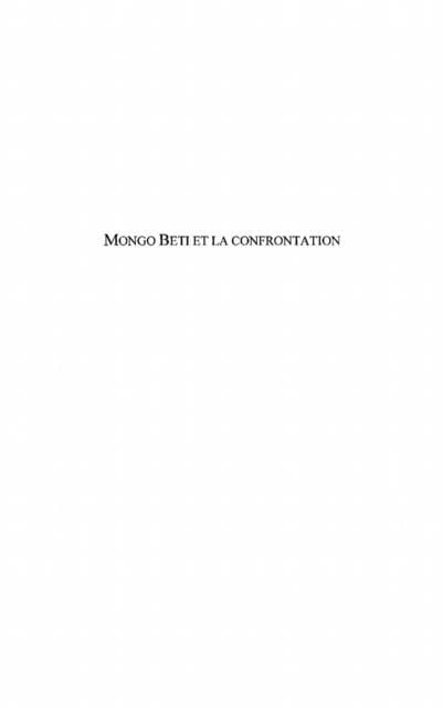 Produktbild: Mongo beti et la confrontation - role et importance des pers