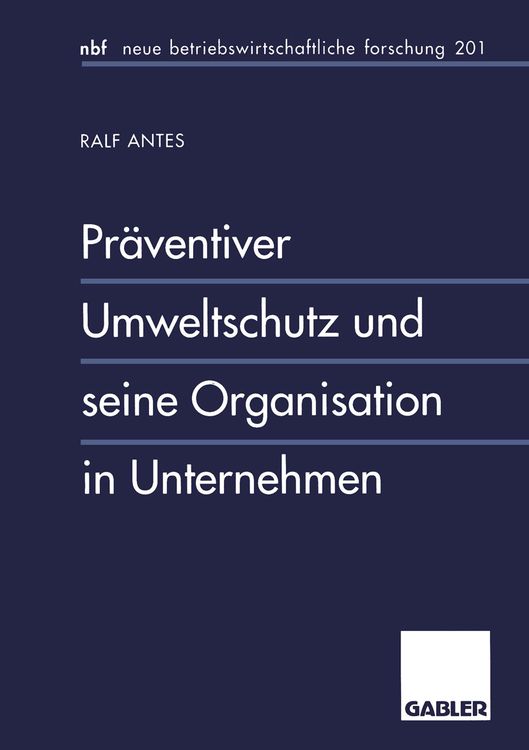 Produktbild: Pr&auml;ventiver Umweltschutz und seine Organisation in Unternehmen