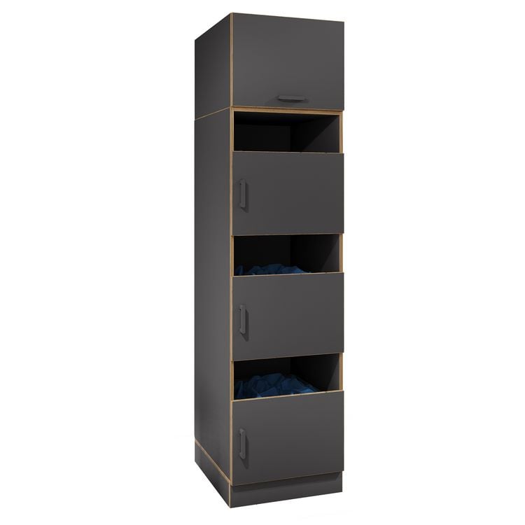 Produktbild: W&auml;scheschrank mit 4 F&auml;chern & T&uuml;ren Rislo SD XXL