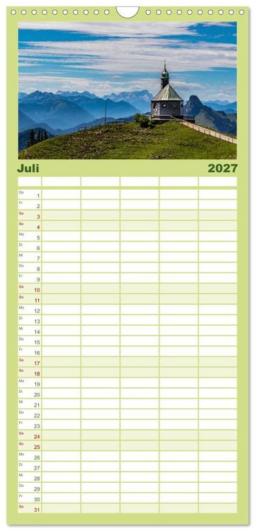 Produktbild: Familienplaner 2027 - Magischer Tegernsee mit 5 Spalten (Wandkalender, 21 x 45 cm) CALVENDO