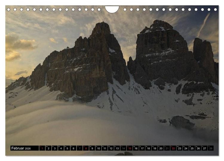 Produktbild: Die Drei Zinnen - Unesco Weltnaturerbe (Wandkalender 2026 DIN A4 quer), CALVENDO Monatskalender