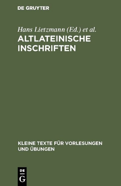 Produktbild: Altlateinische Inschriften