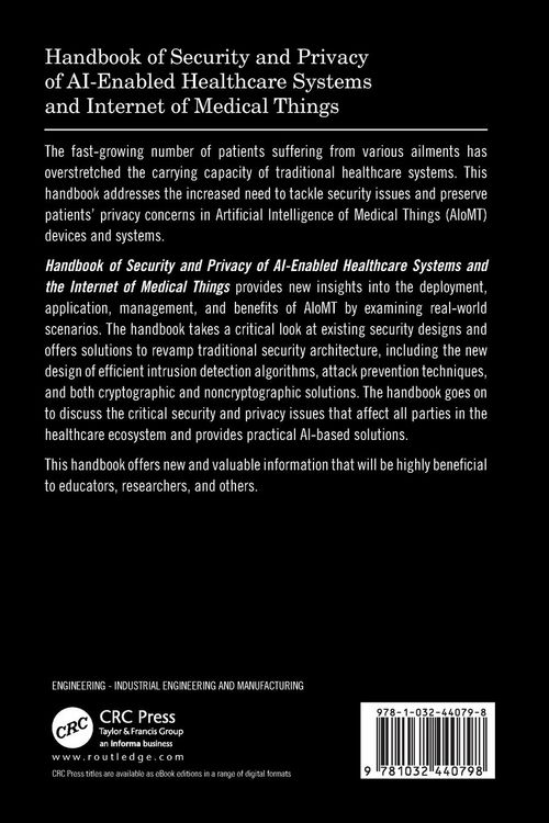 Produktbild: Handbook of Security and Privacy of AI-Enabled Healthcare Systems and Internet of Medical Things