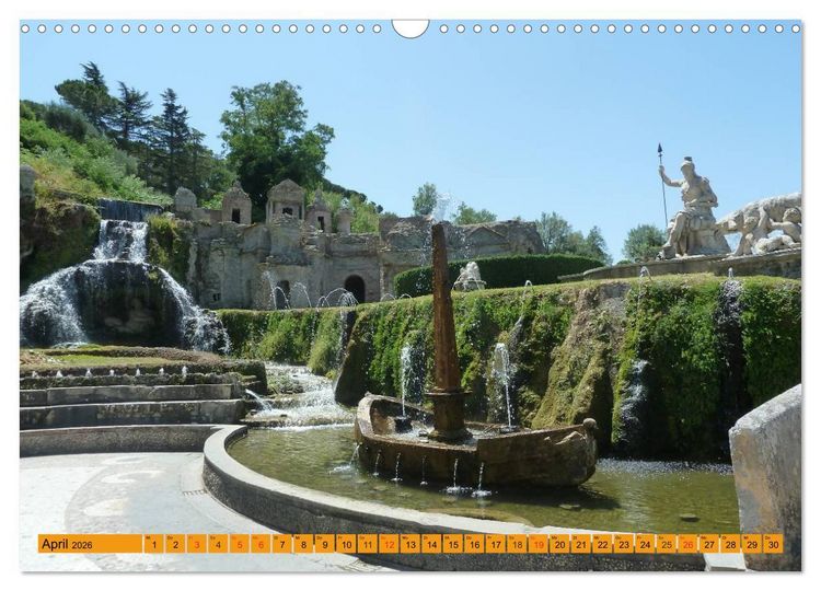 Produktbild: Die h&auml;ngenden G&auml;rten von Tivoli - Die Villa d'Este (Wandkalender 2026 DIN A3 quer), CALVENDO Monatskalender
