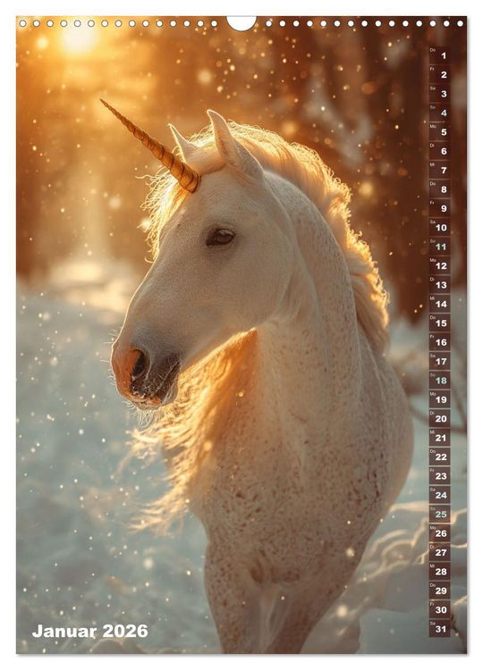 Produktbild: M&auml;rchenhafte Einhornreise - Ein Jahr voller Magie (Wandkalender 2026 DIN A3 hoch), CALVENDO Monatskalender