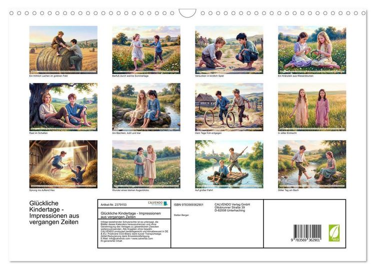 Produktbild: Gl&uuml;ckliche Kindertage - Impressionen aus vergangen Zeiten (Wandkalender 2027 DIN A3 quer), CALVENDO Monatskalender