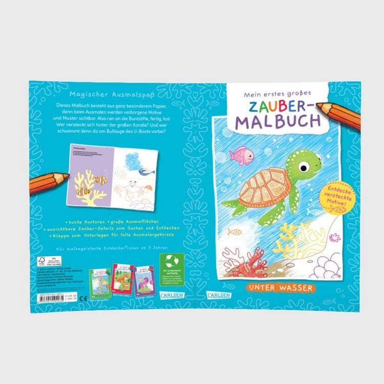 Produktbild: Ausmalbilder f&uuml;r Kita-Kinder: Mein erstes gro&szlig;es Zauber-Malbuch: Unter Wasser