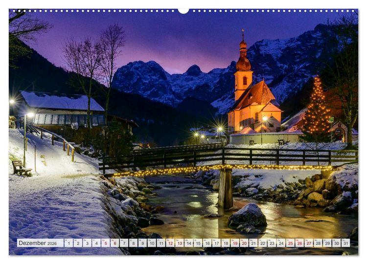 Produktbild: Unterwegs im Bergsteigerdorf Ramsau (hochwertiger Premium Wandkalender 2026 DIN A2 quer), Kunstdruck in Hochglanz