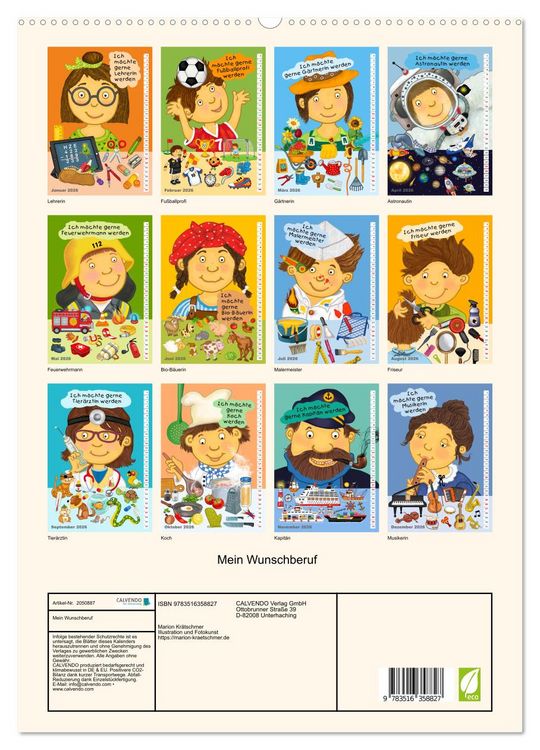 Produktbild: Mein Wunschberuf (hochwertiger Premium Wandkalender 2026 DIN A2 hoch), Kunstdruck in Hochglanz