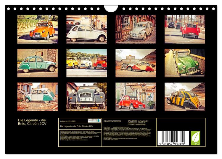 Produktbild: Die Legende - die Ente, Citro&euml;n 2CV (Wandkalender 2026 DIN A4 quer), CALVENDO Monatskalender