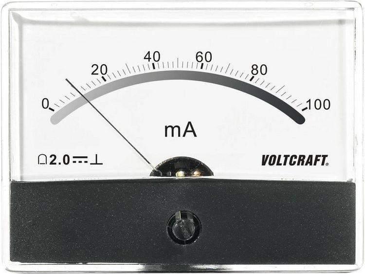 Produktbild: VOLTCRAFT AM-86X65/100MA AM-86X65/100MA Einbau-Messger&auml;t AM-86X65/100mA/DC Drehspule