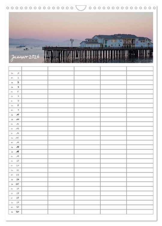 Produktbild: Kalifornien - Familienplaner 2026 (Wandkalender 2026 DIN A3 hoch), CALVENDO Monatskalender