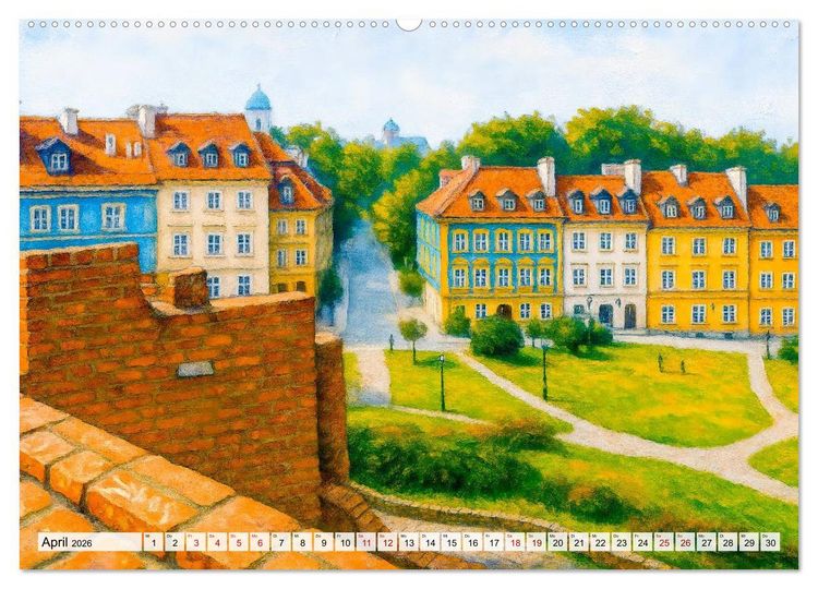 Produktbild: Warschau Impressionen - Historische Orte in leuchtenden Farben (Wandkalender 2026 DIN A2 quer), CALVENDO Monatskalender