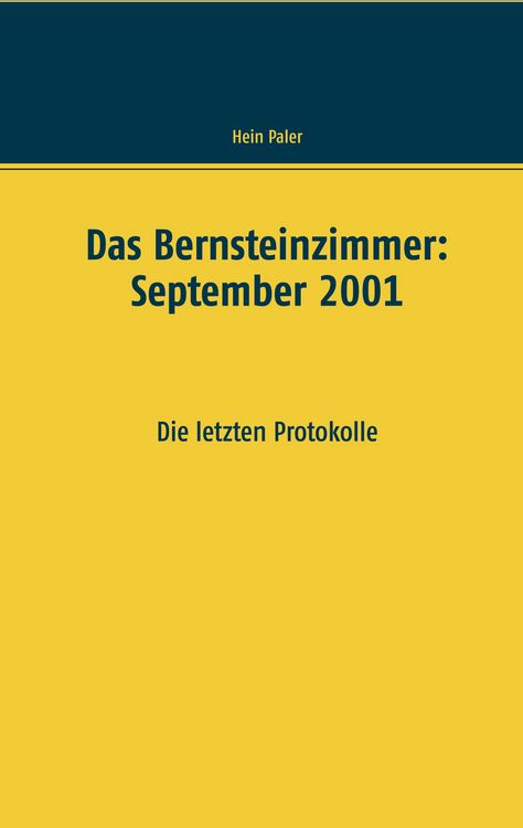 Produktbild: Das Bernsteinzimmer: September 2001