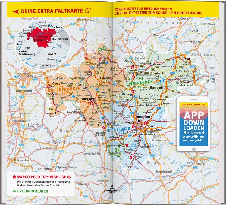 Produktbild: MARCO POLO Reiseführer Franken, Nürnberg, Würzburg, Bamberg
