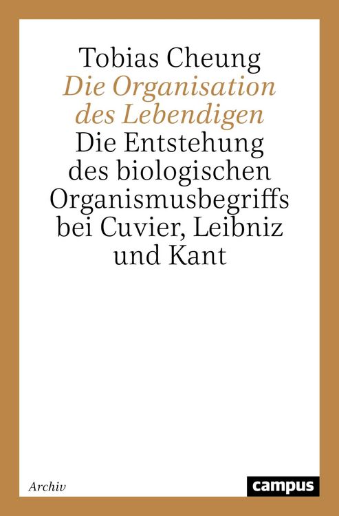Produktbild: Die Organisation des Lebendigen