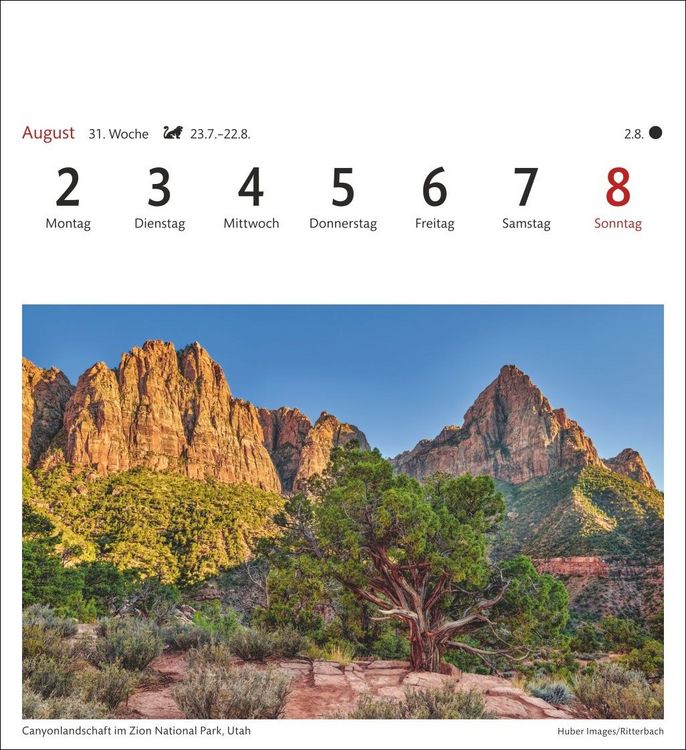 Produktbild: USA Sehnsuchtskalender 2027 - Wochenkalender mit 53 Postkarten