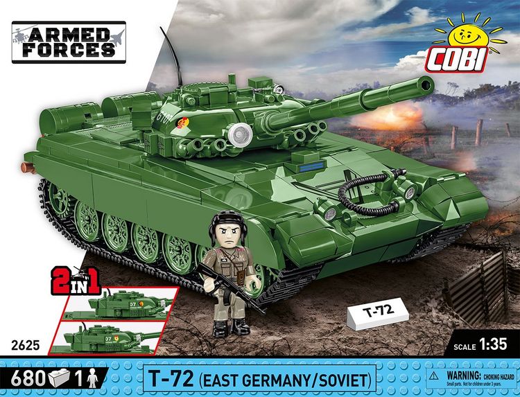 Produktbild: COBI Armed Forces 2625 - T-72 (East Germany/Soviet), Panzer, Bausatz, 1:35, 680 Bauteile
